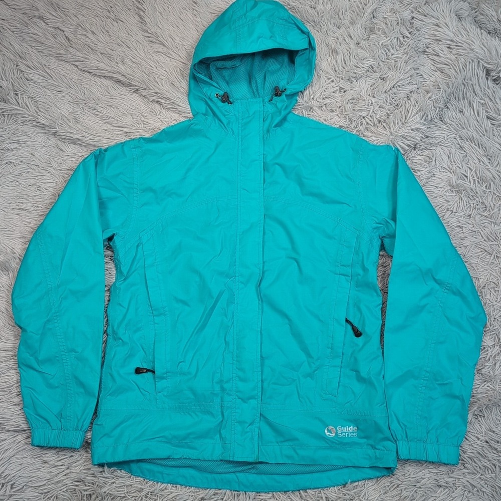 Guide Series Jacket Womens XS Blue Rain Coat Hood Gorpcore Pockets Zip Up Hiking